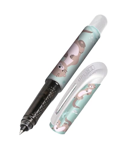 Online College Otter Tintenroller mit Patrone I Ergonomischer Rollerball für Rechts- & Linkshänder mit Tier-Design I Tintenroller Kinder & Erwachsene I inkl. Kombipatrone I Made in Germany von Online