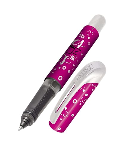 Online Tintenpatronen-Rollerball College Pink, Stift für Rechtshänder und Linkshänder, ergonomisches Griffstück, hochwertiger Tintenroller, Standard-Tintenpatronen, inkl. Kombipatrone blau von Online