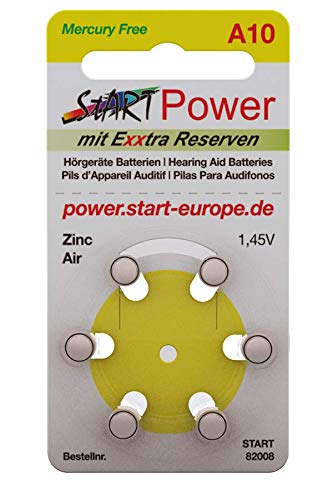 StartPower - 12 Batterien für Hörgeräte - Typ A10-1.45V - 100mAh - PR70 von Onpro