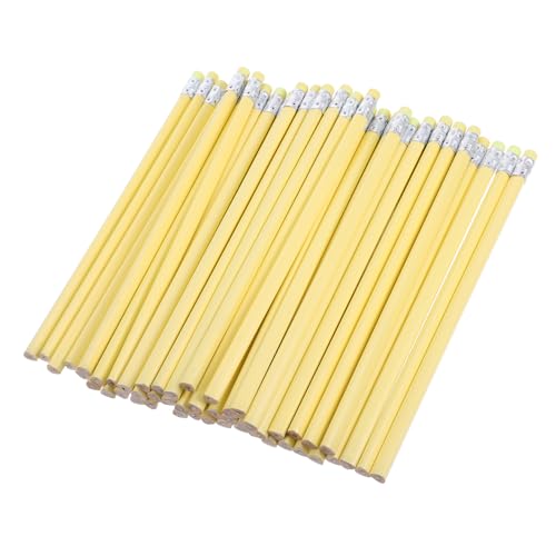 Operitacx 1 Satz Dreieckiger Bleistift Hb-bleistifte Mit Radiergummi Jumbo-bleistifte Goldene Bleistifte Pastellstift Bleistifte Mit Namen Darauf Großer Bleistift Holz Yellow 50 Stück von Operitacx