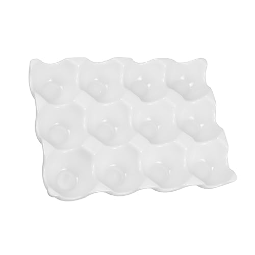 Operitacx 12 Eier tablett eierhalter eierregal Eierkisten Halter Lagerung Träger kühlschrank eierbehälter egg tray egg storage Aufbewahrungsbehälter für Eier Eierplatte Keramik Weiß Operitacx 12 Eier tablett eierhalter eierregal Eierkisten Halter Lagerung Träger kühlschrank eierbehälter egg tray egg storage Aufbewahrungsbehälter für Eier Eierplatte Keramik Weiß von Operitacx