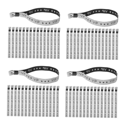 Operitacx 4 Sätze Aktivitätsarmband Club Armbänder Event Armbänder Festival Armbänder Festival-armbänder Verstellbare Armbänder Vip-armband Silberne Armbänder Polyester Silver 100 Stück * 4 von Operitacx