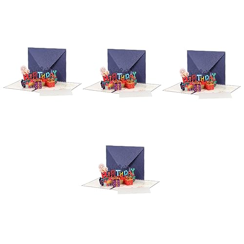 Operitacx 4 Stück Geburtstags-Popup-Karte einzigartige geburtstagsgrüße Geburtstagskarten für Männer große Geburtstagskarten 3D-Geburtstagskarte geburtstag geschenkkarten von Operitacx