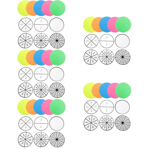 Operitacx 5 Sätze Partitur Moderator Bruchkreise Bälle Für Kreise Für Bildungsfraktionen Bruchmanipulative Mathe-manipulationen Im Klassenzimmer Farbige Bruchbalken Bruch Magnete Pvc von Operitacx