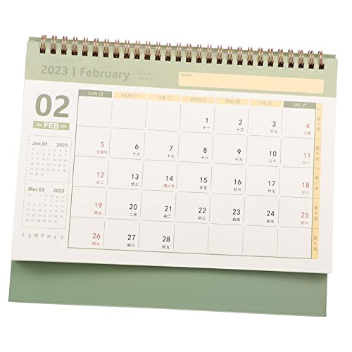 Operitacx Tischkalender 2023 urlaub the holiday notizbuch kalender schreibtischkalender kalendarium plan Zertifikatsinhaber Jahr Stehpult Büro Desktop-Kalender Wandkalender 2023 Papier Green von Operitacx