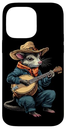 Hülle für iPhone 14 Pro Max Opossum Spielt Banjo Cottagecore Possum von Opossum Banjo Spieler Geschenk Vintage Gitarre