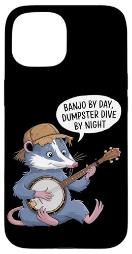 Hülle für iPhone 15 Opossum Spielt Banjo Cottagecore Possum von Opossum Banjo Spieler Geschenk Vintage Gitarre