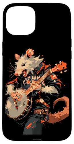 Hülle für iPhone 15 Plus Opossum Spielt Banjo Cottagecore Possum von Opossum Banjo Spieler Geschenk Vintage Gitarre