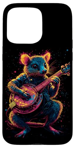 Hülle für iPhone 15 Pro Max Opossum Spielt Banjo Cottagecore Possum von Opossum Banjo Spieler Geschenk Vintage Gitarre