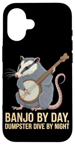 Hülle für iPhone 16 Opossum Spielt Banjo Cottagecore Possum von Opossum Banjo Spieler Geschenk Vintage Gitarre