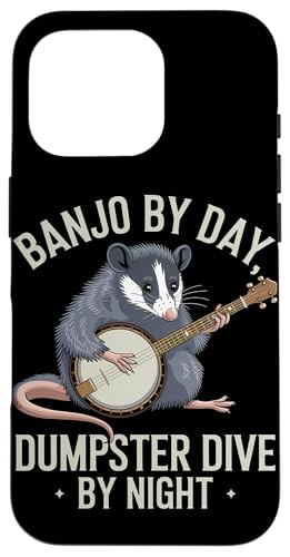 Hülle für iPhone 16 Pro Opossum Spielt Banjo Cottagecore Possum von Opossum Banjo Spieler Geschenk Vintage Gitarre