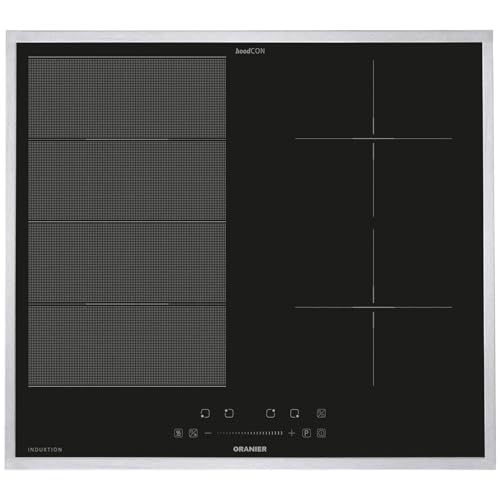 Oranier FlexX-Induktion 60 cm KXI460 autark - Brückenfunktion & Slider Bedienung - quadratisches Induktionskochfeld mit Kochfeldrahmen aus Edelstahl von Oranier