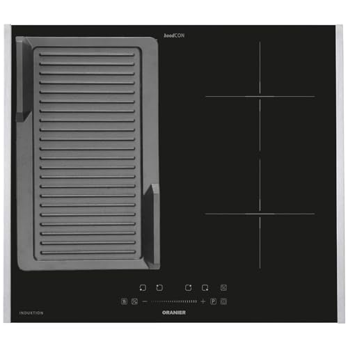 Oranier FlexX-Induktion KXI460 - Induktionskochfeld 60 cm mit Maxi- und Brückenfunktion & gerillte Grillplatte & Edelstahl Seitenleisten von Oranier