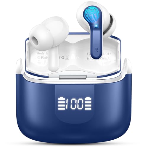 Bluetooth Kopfhörer in Ear Kopfhörer Kabellos Bluetooth 5.3, 2024 Neue 48Std Dynamic Driver Stereo Wireless Earbud, 4 ENC Noise Cancelling Mic, 3.8g Leicht Ohrhörer, IP7 Wasserdicht/LED-Anzeige/USB-C von Ordtop