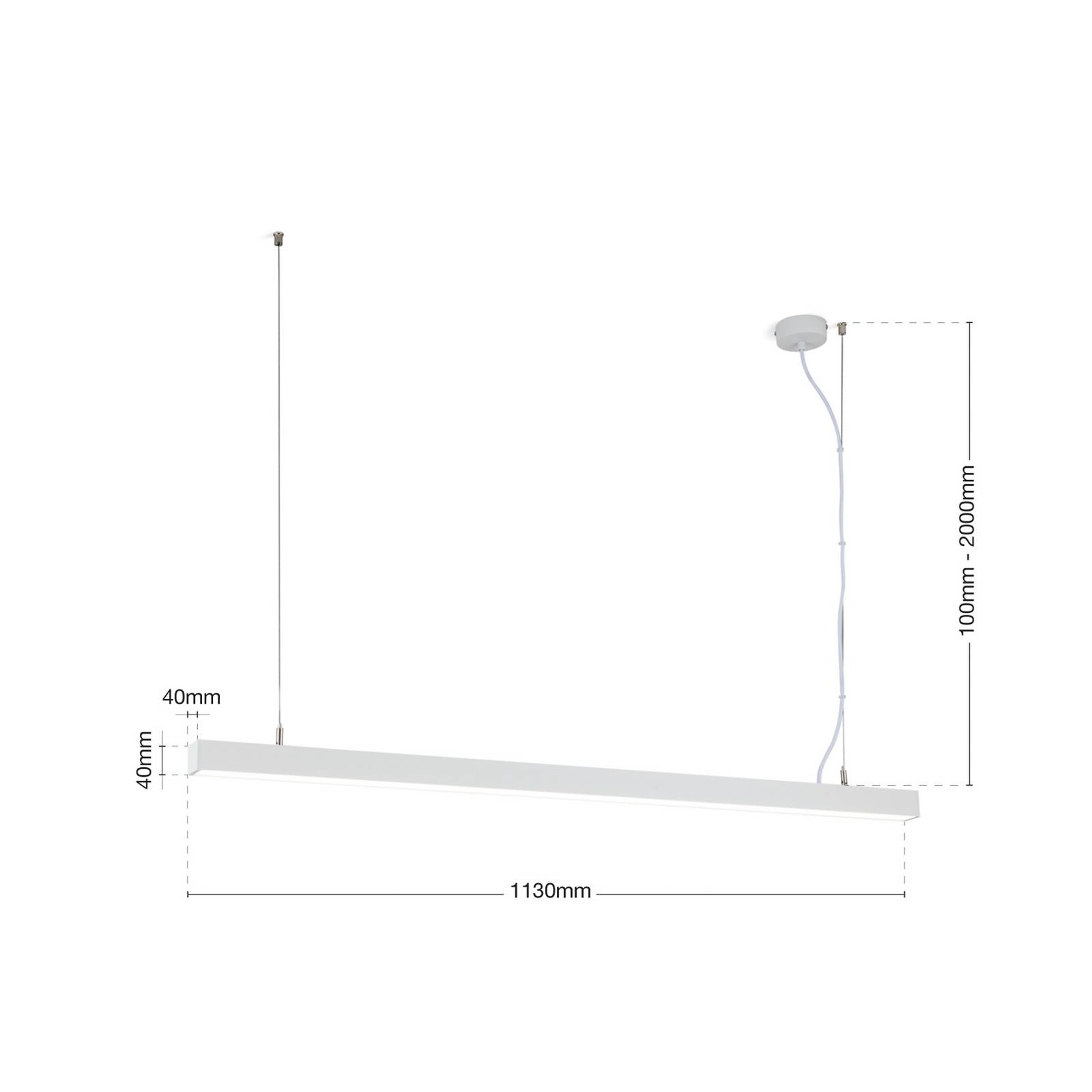 LED-Deckenleuchte Bounce, weiß, Länge 113 cm, CCT, Aluminium von Orion