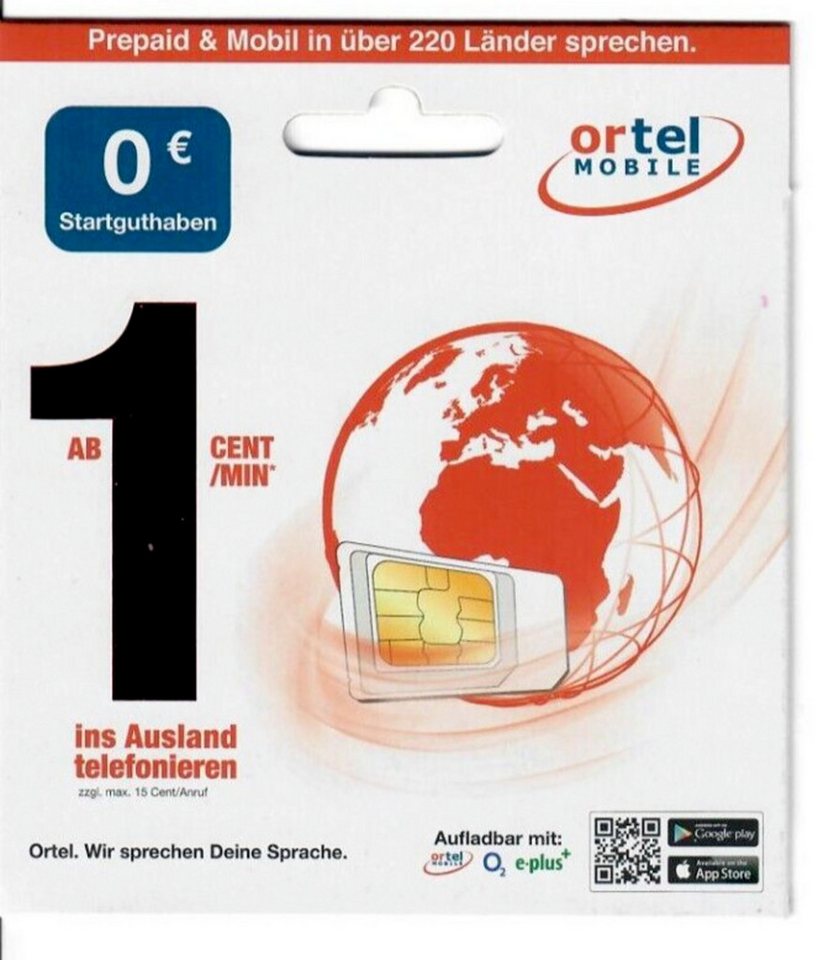 Ortel Mobile GmbH 0178 XXX ORTEL MOBILE SIM mit 0,00€ Startguthaben Prepaidkarte von Ortel Mobile GmbH