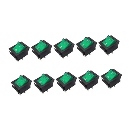 Oshhni 10 Teile elektrische Geräte Mini -Rockerschalter Premium -Schiffsschalter 250 V/16A 125 V/20A Ein/Aus -Schalter für Boot, GrÜn Oshhni 10 Teile elektrische Geräte Mini -Rockerschalter Premium -Schiffsschalter 250 V/16A 125 V/20A Ein/Aus -Schalter für Boot, GrÜn von Oshhni