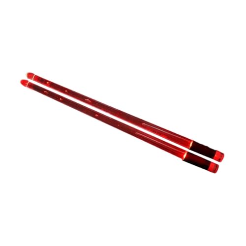 Oshhni 2 Stück leuchtende Drumsticks mit leuchtenden Spitzen, Drumsticks, Percussion-Zubehör, Trommelschlägel für Schlagzeuger, Erwachsene, Kinder, Rot von Oshhni