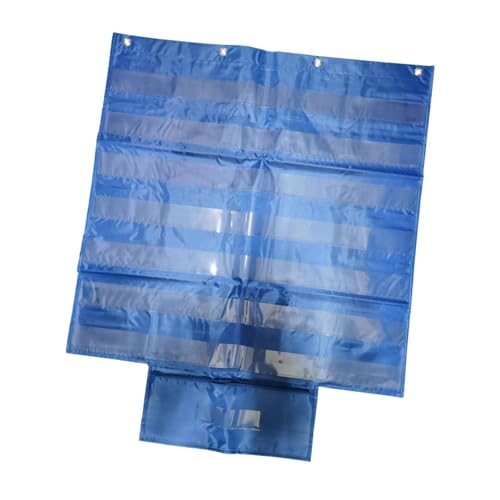 Oshhni 7 Satzstreifenhalter mit Kartenorganizer, 7 Reihen, transparente Taschen, Standard-Taschendiagramm, Blau von Oshhni