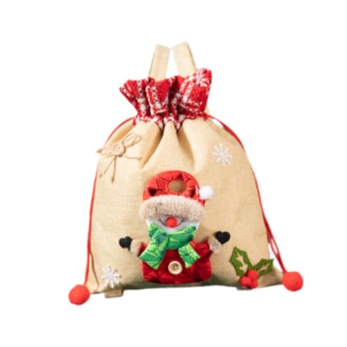 Oshhni Puppe Weihnachten Geschenk Tasche Weihnachten Decor mit Kordelzug Gestrickte Puppe Lagerung Tasche Goody Bag, Khaki von Oshhni