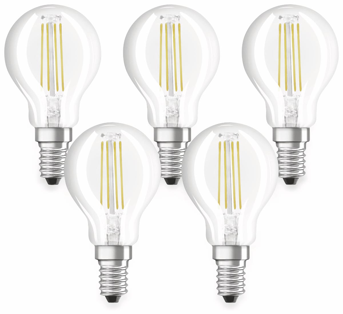 OSRAM LED-Lampe BASE CLASSIC P, E14, EEK: E, 4 W, 470 lm, 2700 K, 5 Stk. von Osram