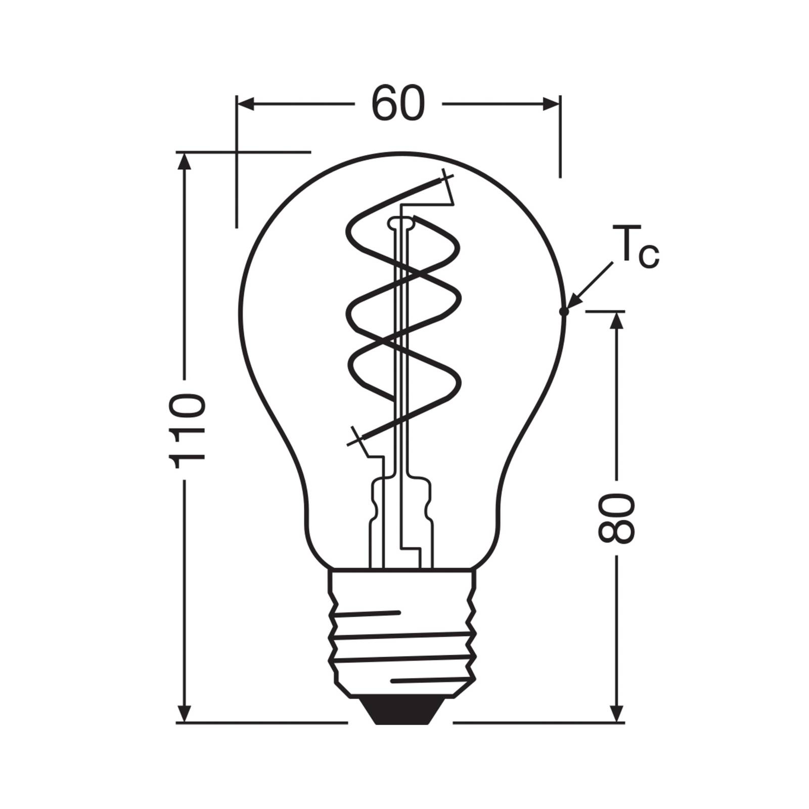 OSRAM LED Vintage E27 8W 2.200K Spiral Filament klar dim von Osram