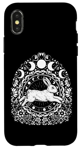 Hülle für iPhone X/XS Mond und Kaninchen Hase Wicca Wicca Happy Easter Eostre Ostara von Ostara Pagan Easter Festival Spring Equinox Hare