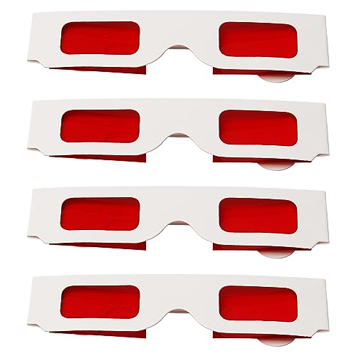 Othmro Langlebige 3D-Brille im 3D-Stil, 3D-Sichtbrille, 3D-Filmspiele, rot-rot, 3D-Brille, Kartonrahmen, weiße Harzlinse, für 3D-TV, Kino, Filme, DVDs, Heimfilme, 5 Stück von Othmro