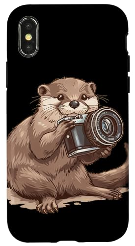 Hülle für iPhone X/XS Niedlicher Otter mit Kamera für einen einzigartigen und liebenswerten Stil von Otter Camera Outfit