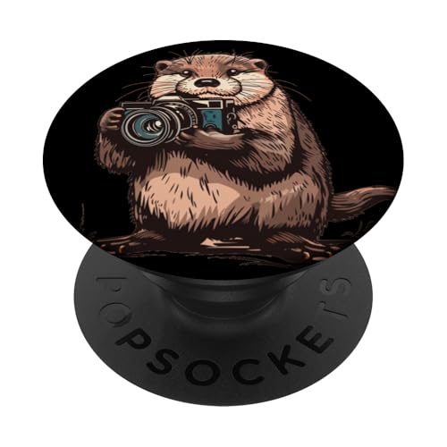 Otter-Fotografen-Design für ein süßes und witziges Kostüm PopSockets mit austauschbarem PopGrip von Otter Camera Outfit