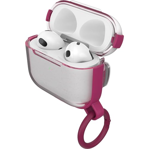 OtterBox Clear Series Kopfhörer Hülle für AirPods Pro, stoßfeste, sturzsichere, ultraflache, Kratz- und Abriebfeste Schutzhülle für Apple AirPods, inklusive Karabiner, Transparent/Pink von OtterBox