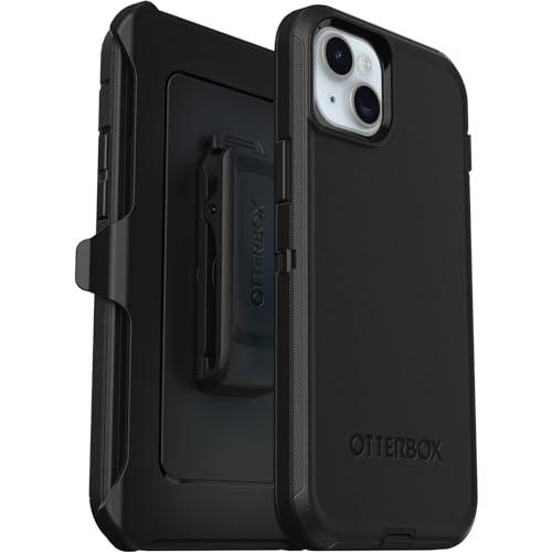 OtterBox Defender Hülle für iPhone 15 Plus/iPhone 14 Plus, stoßfest, sturzsicher, Ultra-robust, schützende Hülle, 5X getestet nach Militärstandard, Schwarz von OtterBox