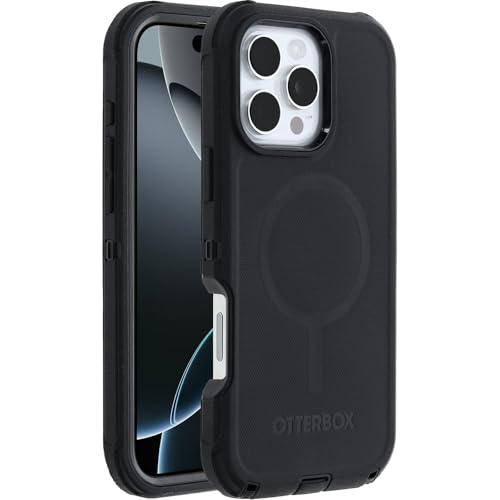 OtterBox Defender Series MagSafe Hülle für iPhone 16 Pro Max, stoßfest, sturzsicher, extrem robust, Schutzhülle, 7X getestet nach Militärstandard, Schwarz von OtterBox