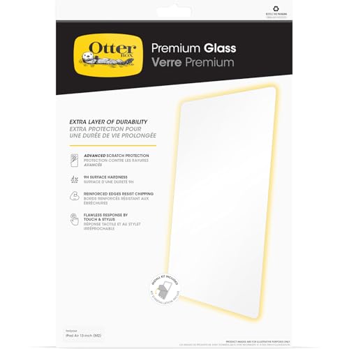 OtterBox Premium Glass Displayschutz für iPad Air 13" (2024), gehärtetes Glas, hervorragender Kratzschutz, Keine Einzelhandelsverpackung von OtterBox