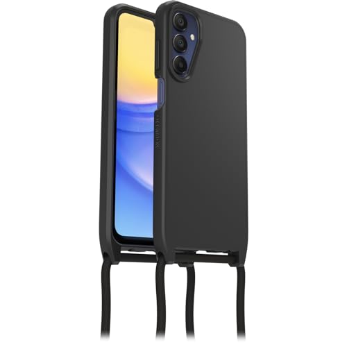 OtterBox React Necklace Hülle für Samsung Galaxy A15 / A15 5G, ultraschlanke, schützende Hülle mit Verstellbarer und Abnehmbarer Handykette, Getestet nach Militärstandard, Schwarz von OtterBox