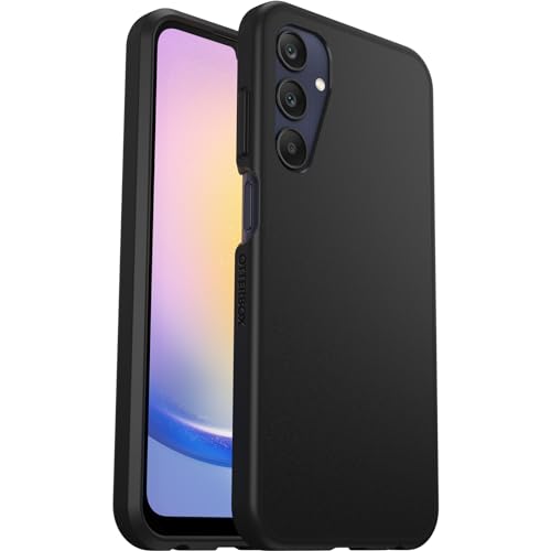 OtterBox Sleek Hülle für Samsung Galaxy A25 5G, stoßfest, sturzsicher, ultraschlank, schützende Hülle, Getestet nach Militärstandard, Schwarz, Keine Einzelhandelsverpackung von OtterBox