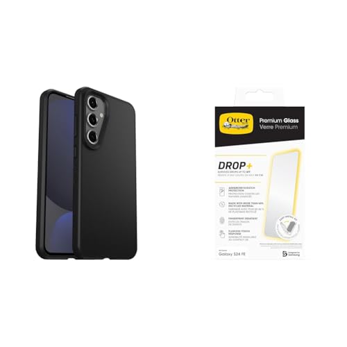 OtterBox Sleek Hülle für Samsung Galaxy S24 FE, schützende Hülle, Getestet nach Militärstandard, Schwarz + Premium Glass Displayschutz für Galaxy S24 FE, Keine Einzelhandelsverpackung von OtterBox