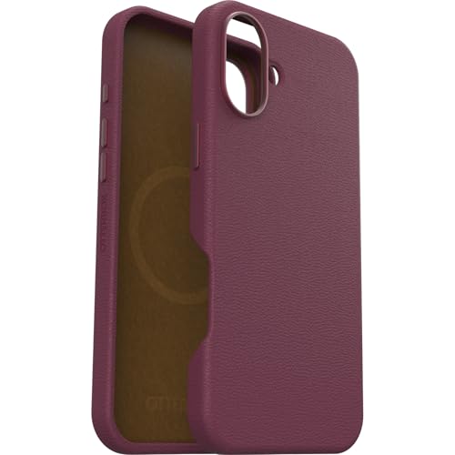 OtterBox Symmetry Series Cactus Leather MagSafe Hülle für iPhone 16 Plus, stoßfest, sturzsicher, dünne Schutzhülle, 3X getestet nach Militärstandard, Rot von OtterBox