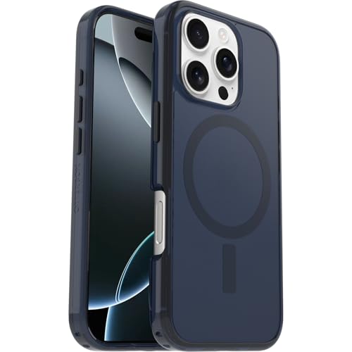 OtterBox Symmetry Series Clear MagSafe transparente Hülle für iPhone 16 Pro, stoßfest, sturzsicher, schützende Hülle, 3X getestet nach Militärstandard, Transparent/Blau von OtterBox