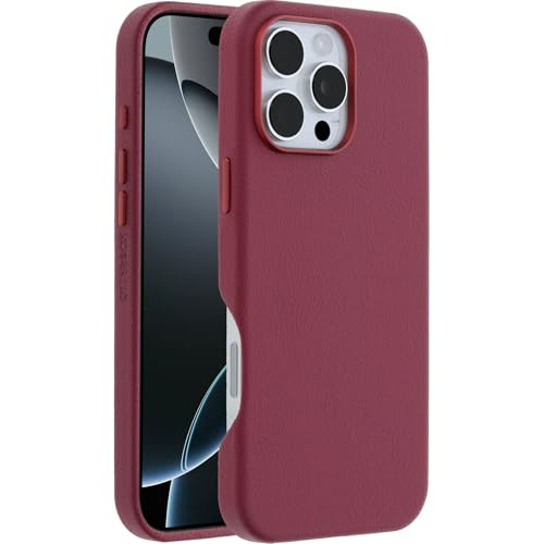 OtterBox Symmetry Series Cactus Leather MagSafe Hülle für iPhone 16 Pro Max, stoßfest, sturzsicher, dünne Schutzhülle, 3X getestet nach Militärstandard, Rot von OtterBox