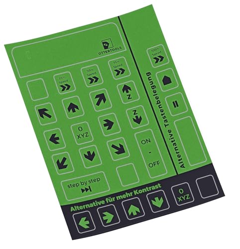 Ottertools - Tastatur Aufkleber für CNC Fernbedienung, kompatibel mit Estlcam, Logitech & LogiLink (Grün/Blau) von Ottertools