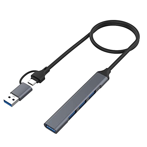 Otueidnsy 1 Stück 2 In 1 (USB-C+USB-A) 4-Port-Hub USB 2.0X3+USB 3.0X1 5 Gbit/S Schnelle Übertragung von Otueidnsy