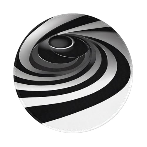 Black and White Printed Round Mousepad 8 inch, Gaming Mouse-pad Non-Slip Accessories for Computers,Laptop,Office,Home - 4 PCS von Oudrspo