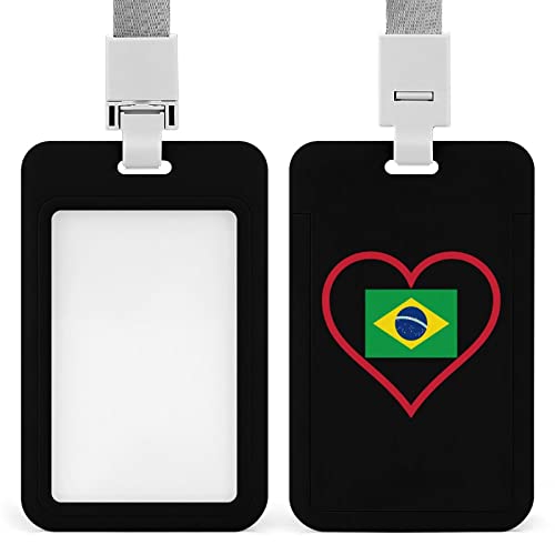 Love Brazili Red Heart Ausweishalter, modischer BadgeTag mit verstellbarem Schlüsselband von Oudrspo