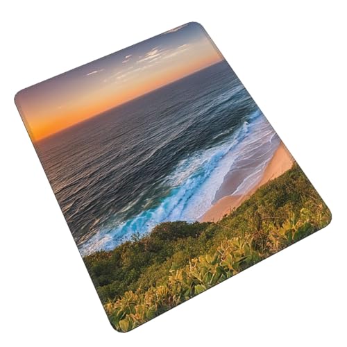 Oudrspo Bedrucktes Gaming-Mauspad mit Sonnenuntergang und Meereslandschaft, Irland, 17,8 x 21,8 cm, Laptop-Mauspad, Computer-Mauspad, Schreibtischunterlage aus Gummi von Oudrspo