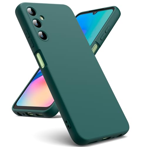 Oududianzi-Hülle Kompatibel mit Samsung Galaxy A05s Hülle, [Flüssigsilikonhülle] [Innenseite Mikrofaser] Weiche TPU Schutzhülle aus Gummi Stoßfeste Silikongel Fall Samsung A05s Hülle - Nachtgrün von Oududianzi