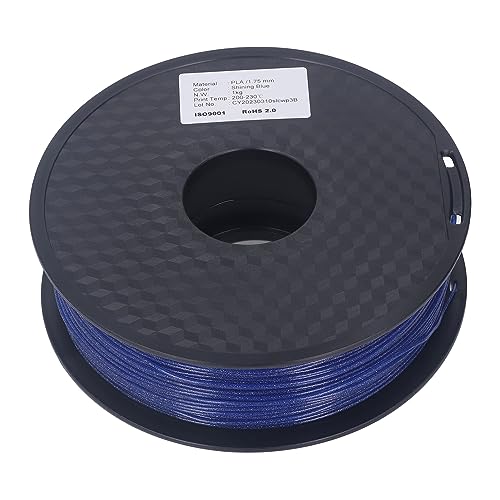 Ouitble PLA Ment PLA-Filament für 3D-Drucker, 1,75 mm, glänzendes Blau, starkes, glattes 3D-Druck-Verbrauchsmaterial, 1-kg-Spule von Ouitble