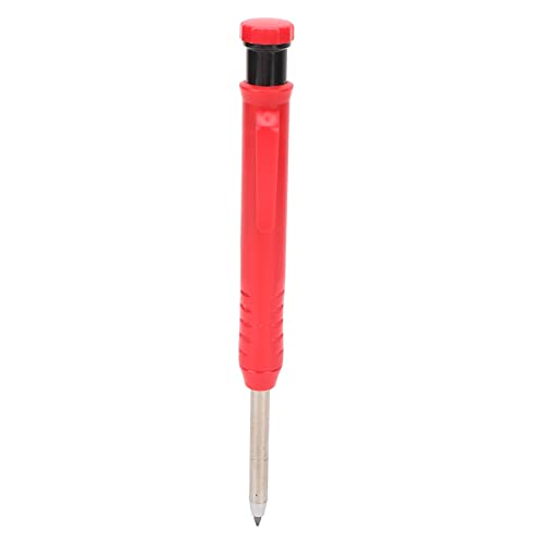 Ouitble Solid Carpenter Pencil Mechanical Carpenter Pencil with Sharpener, Deep Hole Woodworking Marking Pencil for Metal and Plastic, Red von Ouitble