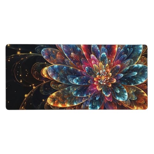 Blume Mauspad XXL 1200X600X3 MM/120 X 60CM XXL Mousepad Traum Schreibtisch unterlage mit Vernähte Kanten and Rutschfester Gummiboden, Wasserdicht Mouse Pad für Büro Deko, Geschenke für Frauen -354 von Oujkeef