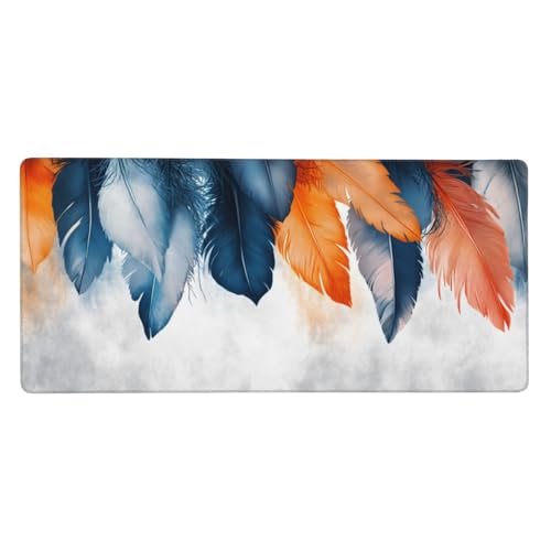 Gaming Mauspad XXL 1200 x 600 mm, Blau Mauspad Feder Schreibtischunterlage mit Rutschfester Gummiboden, Wasserdicht Gaming Mousepad Gaming Zubehör für Verbessert Geschwindigkeit und Präzision -209 von Oujkeef